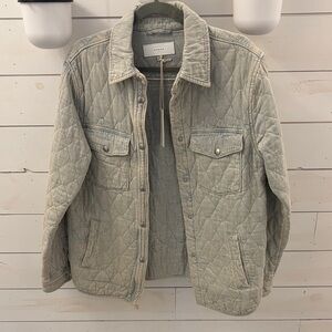 Blank NYC Quilted Light Gray Jean Jacket
